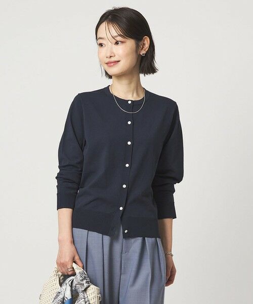 green label relaxing / グリーンレーベル リラクシング カーディガン・ボレロ | HIYOKE クルーネック ニット カーディガン マシンウォッシャブル 接触冷感 UVカット 遮熱 | 詳細27