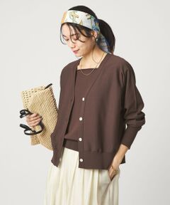 green label relaxing / グリーンレーベル リラクシング カーディガン・ボレロ | HIYOKE Vネック ニット カーディガン マシンウォッシャブル 接触冷感 UVカット 遮熱