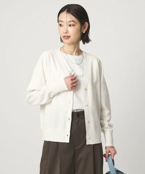 green label relaxing / グリーンレーベル リラクシング カーディガン・ボレロ | HIYOKE Vネック ニット カーディガン マシンウォッシャブル 接触冷感 UVカット 遮熱 | 詳細2