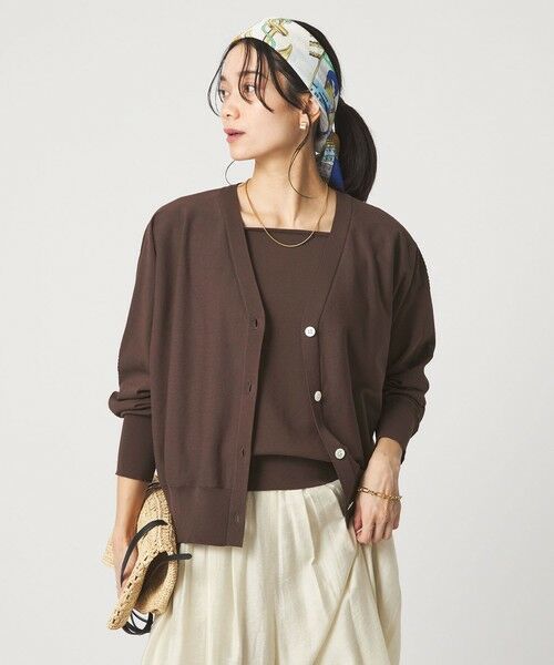 green label relaxing / グリーンレーベル リラクシング カーディガン・ボレロ | HIYOKE Vネック ニット カーディガン マシンウォッシャブル 接触冷感 UVカット 遮熱 | 詳細7