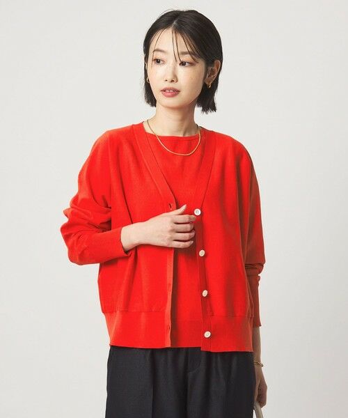 green label relaxing / グリーンレーベル リラクシング カーディガン・ボレロ | HIYOKE Vネック ニット カーディガン マシンウォッシャブル 接触冷感 UVカット 遮熱 | 詳細11