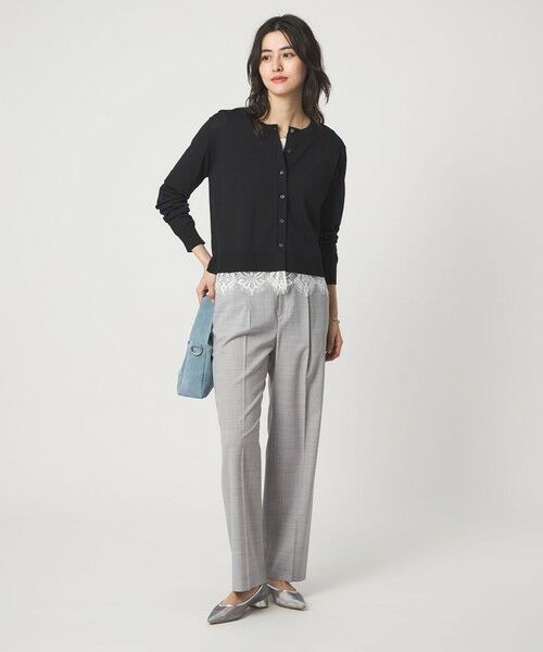 green label relaxing / グリーンレーベル リラクシング カーディガン・ボレロ | 裾レース ドッキング ニット カーディガン | 詳細2