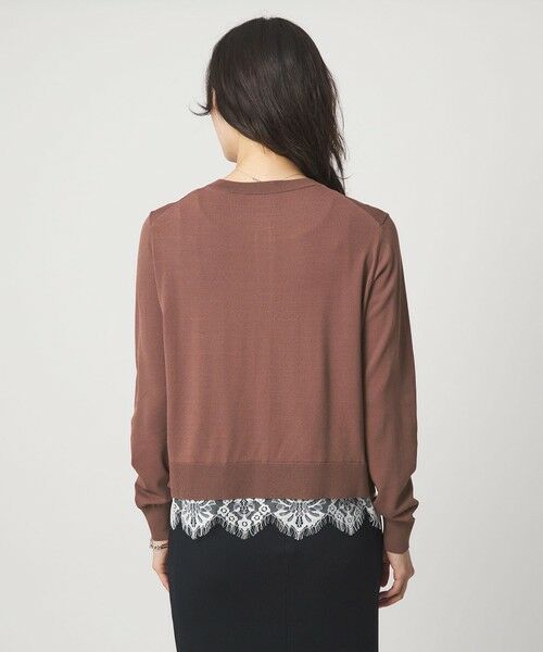 green label relaxing / グリーンレーベル リラクシング カーディガン・ボレロ | 裾レース ドッキング ニット カーディガン | 詳細17