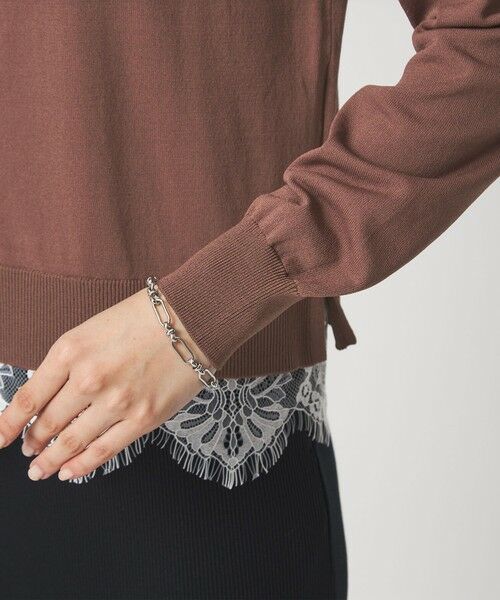 green label relaxing / グリーンレーベル リラクシング カーディガン・ボレロ | 裾レース ドッキング ニット カーディガン | 詳細19