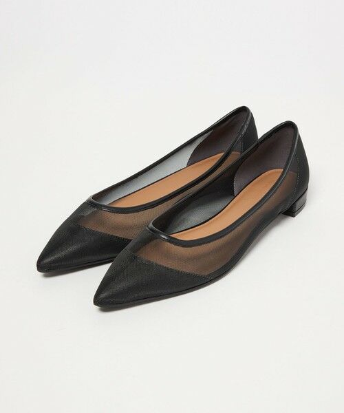 green label relaxing / グリーンレーベル リラクシング パンプス | ポインテッド チュール フラットシューズ | 詳細4