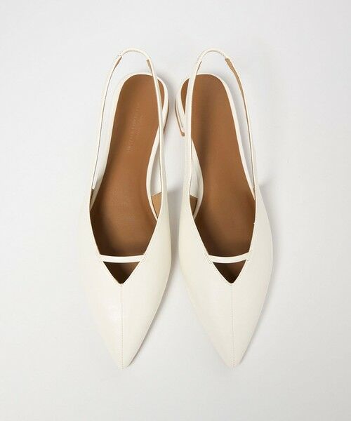 green label relaxing / グリーンレーベル リラクシング パンプス | ポインテッド Vカットバー スリングバックシューズ / サンダル / パンプス（OFF WHITE）