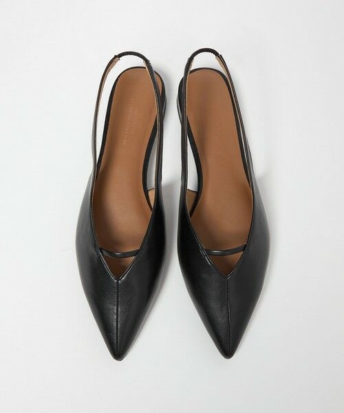 green label relaxing / グリーンレーベル リラクシング パンプス | ポインテッド Vカットバー スリングバックシューズ / サンダル / パンプス（BLACK）