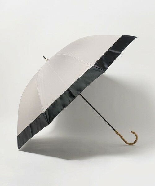 green label relaxing / グリーンレーベル リラクシング 傘 | 【WEB限定 / 別注】＜because＞グログランテープアンブレラ 長傘 晴雨兼用 レイン（LT.GRAY）