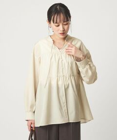 green label relaxing / グリーンレーベル リラクシング シャツ・ブラウス | ボリューム ギャザー ハオリ ブラウス UVカット 接触冷感