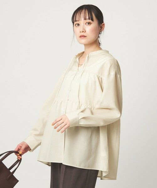 green label relaxing / グリーンレーベル リラクシング シャツ・ブラウス | ボリューム ギャザー ハオリ ブラウス UVカット 接触冷感 | 詳細1