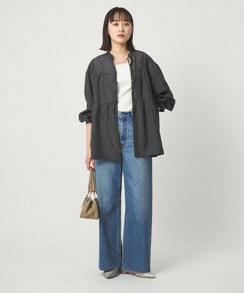 green label relaxing / グリーンレーベル リラクシング シャツ・ブラウス | ボリューム ギャザー ハオリ ブラウス UVカット 接触冷感 | 詳細9