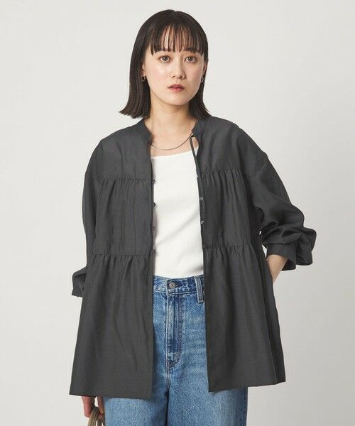 green label relaxing / グリーンレーベル リラクシング シャツ・ブラウス | ボリューム ギャザー ハオリ ブラウス UVカット 接触冷感 | 詳細6