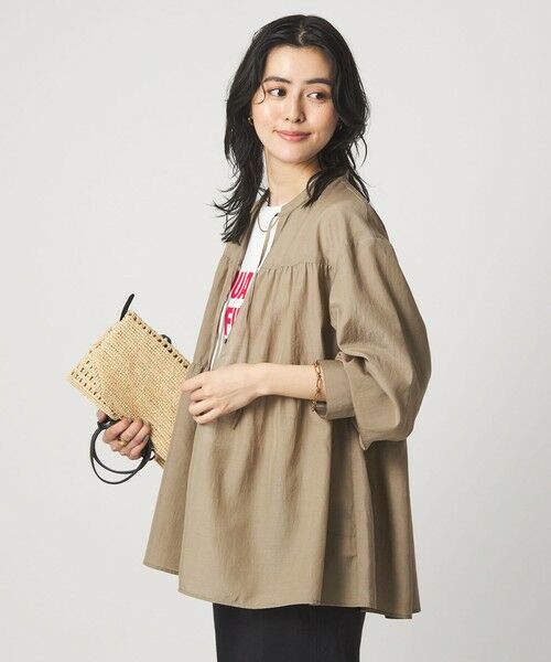 green label relaxing / グリーンレーベル リラクシング シャツ・ブラウス | ボリューム ギャザー ハオリ ブラウス UVカット 接触冷感 | 詳細14