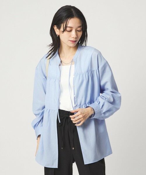 green label relaxing / グリーンレーベル リラクシング シャツ・ブラウス | ボリューム ギャザー ハオリ ブラウス UVカット 接触冷感 | 詳細22