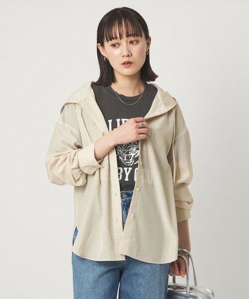 green label relaxing / グリーンレーベル リラクシング シャツ・ブラウス | フード シャツ UVカット 接触冷感 | 詳細1