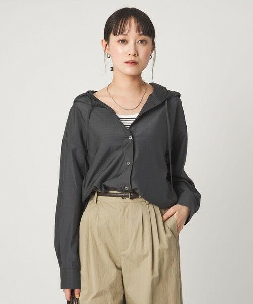 green label relaxing / グリーンレーベル リラクシング シャツ・ブラウス | フード シャツ UVカット 接触冷感 | 詳細13