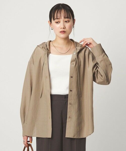 green label relaxing / グリーンレーベル リラクシング シャツ・ブラウス | フード シャツ UVカット 接触冷感（MOCA）