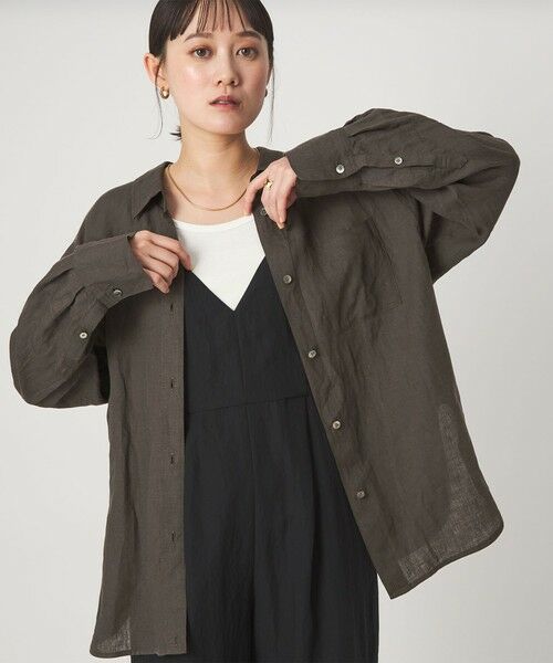 green label relaxing / グリーンレーベル リラクシング シャツ・ブラウス | 【結論シリーズ】リネン2WAYシャツ［size SHORTあり］ | 詳細1