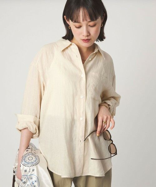 green label relaxing / グリーンレーベル リラクシング シャツ・ブラウス | 【結論シリーズ】リネン2WAYシャツ［size SHORTあり］（NATURAL）