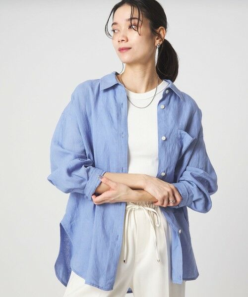 green label relaxing / グリーンレーベル リラクシング シャツ・ブラウス | 【結論シリーズ】リネン2WAYシャツ［size SHORTあり］（LT.BLUE）