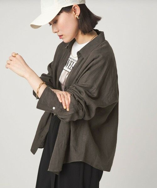 green label relaxing / グリーンレーベル リラクシング シャツ・ブラウス | 【結論シリーズ】リネンバランスシャツ［size SHORTあり］ | 詳細3