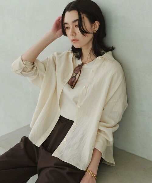 green label relaxing / グリーンレーベル リラクシング シャツ・ブラウス | 【結論シリーズ】リネンバランスシャツ［size SHORTあり］ | 詳細4