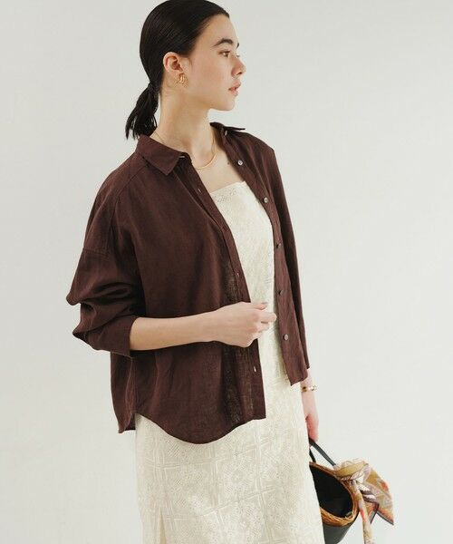 green label relaxing / グリーンレーベル リラクシング シャツ・ブラウス | 【結論シリーズ】リネンバランスシャツ［size SHORTあり］（MD.BROWN）