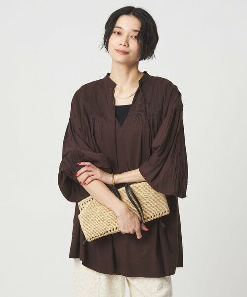 green label relaxing / グリーンレーベル リラクシング シャツ・ブラウス | ボリュームスリーブ ピンタック ブラウス | 詳細1