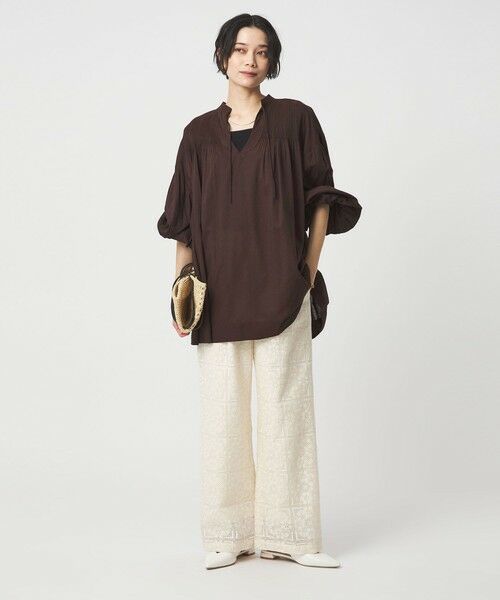 green label relaxing / グリーンレーベル リラクシング シャツ・ブラウス | ボリュームスリーブ ピンタック ブラウス | 詳細3