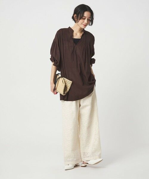 green label relaxing / グリーンレーベル リラクシング シャツ・ブラウス | ボリュームスリーブ ピンタック ブラウス | 詳細4