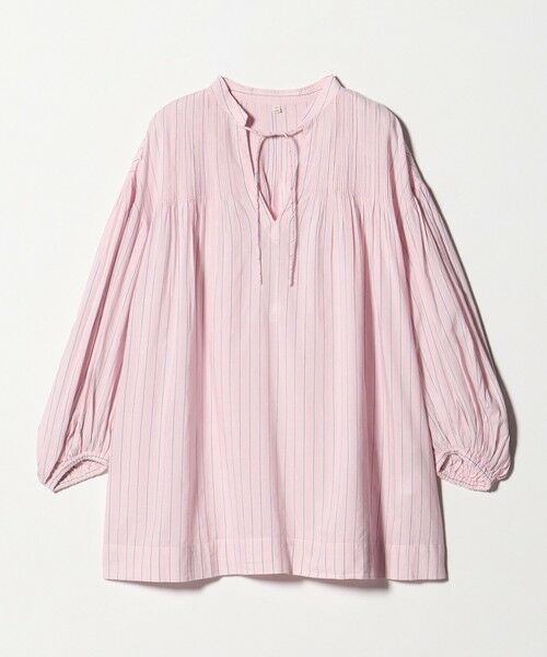 green label relaxing / グリーンレーベル リラクシング シャツ・ブラウス | ボリュームスリーブ ピンタック ブラウス（PINK）