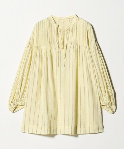 green label relaxing / グリーンレーベル リラクシング シャツ・ブラウス | ボリュームスリーブ ピンタック ブラウス（YELLOW）