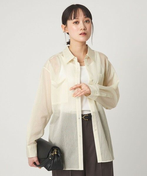 green label relaxing / グリーンレーベル リラクシング シャツ・ブラウス | シアー ストライプ シャツ | 詳細2