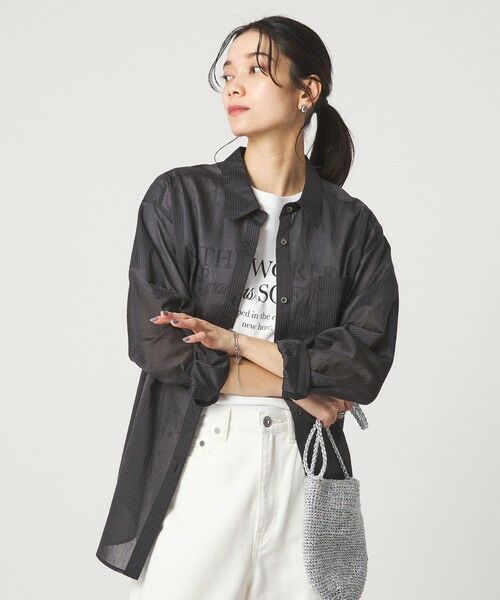 green label relaxing / グリーンレーベル リラクシング シャツ・ブラウス | シアー ストライプ シャツ | 詳細6