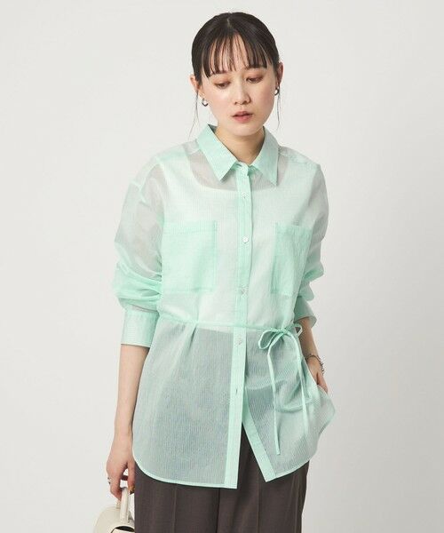 green label relaxing / グリーンレーベル リラクシング シャツ・ブラウス | シアー ストライプ シャツ | 詳細16