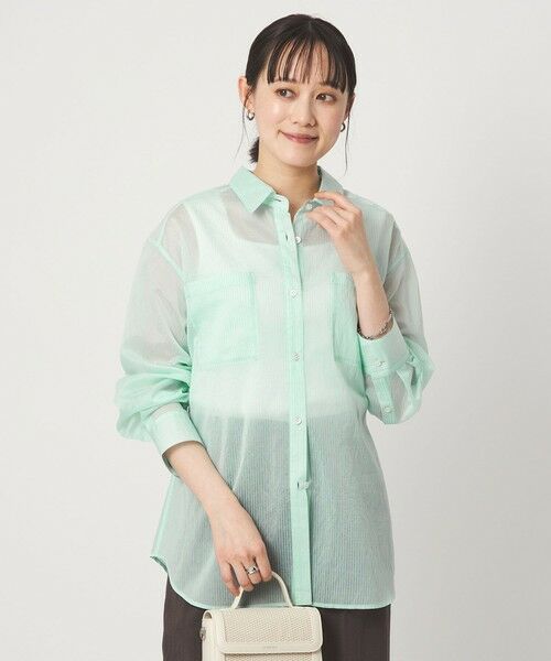 green label relaxing / グリーンレーベル リラクシング シャツ・ブラウス | シアー ストライプ シャツ | 詳細17
