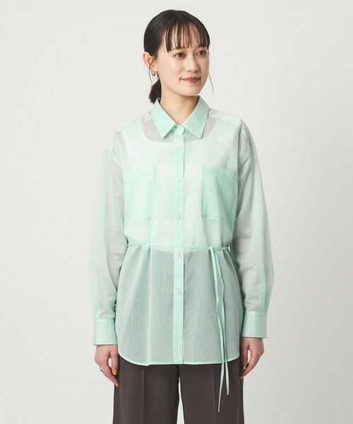 green label relaxing / グリーンレーベル リラクシング シャツ・ブラウス | シアー ストライプ シャツ | 詳細22