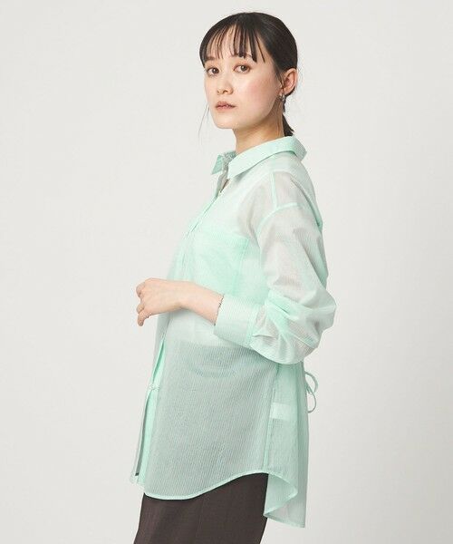 green label relaxing / グリーンレーベル リラクシング シャツ・ブラウス | シアー ストライプ シャツ | 詳細18