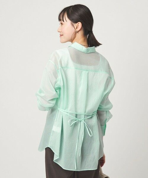green label relaxing / グリーンレーベル リラクシング シャツ・ブラウス | シアー ストライプ シャツ | 詳細19