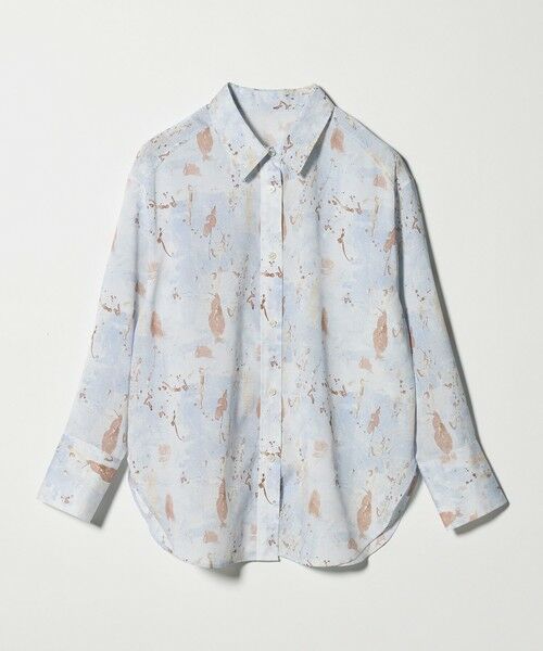 green label relaxing / グリーンレーベル リラクシング シャツ・ブラウス | マーブル プリント シャツ（OFF WHITE）