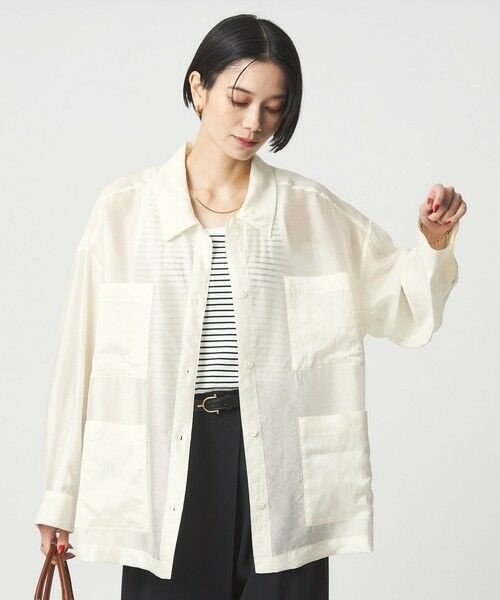 green label relaxing / グリーンレーベル リラクシング シャツ・ブラウス | シアー 4ポケット ビッグ シャツ | 詳細1