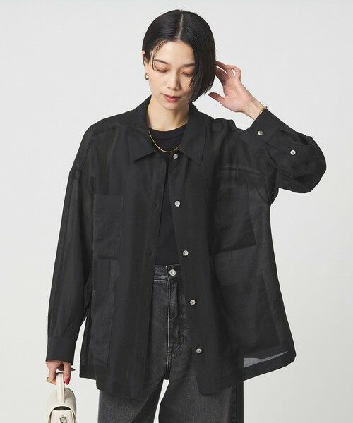 green label relaxing / グリーンレーベル リラクシング シャツ・ブラウス | シアー 4ポケット ビッグ シャツ | 詳細7