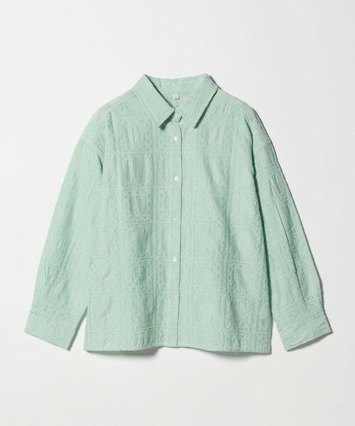 green label relaxing / グリーンレーベル リラクシング シャツ・ブラウス | シアー クロス ステッチ シャツ（LIME）
