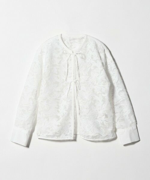 green label relaxing / グリーンレーベル リラクシング シャツ・ブラウス | レース ハオリ ブラウス（WHITE）