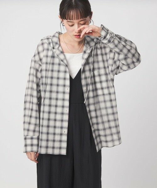 green label relaxing / グリーンレーベル リラクシング シャツ・ブラウス | 【WEB限定】＜at ease＞フード チェック シャツ | 詳細1