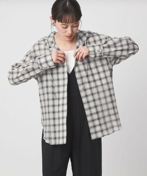 green label relaxing / グリーンレーベル リラクシング シャツ・ブラウス | 【WEB限定】＜at ease＞フード チェック シャツ | 詳細4