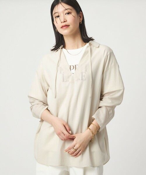 green label relaxing / グリーンレーベル リラクシング シャツ・ブラウス | 【WEB限定】＜at ease＞シアー スキッパー シャツ | 詳細3