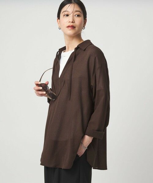 green label relaxing / グリーンレーベル リラクシング シャツ・ブラウス | 【WEB限定】＜at ease＞シアー スキッパー シャツ | 詳細9