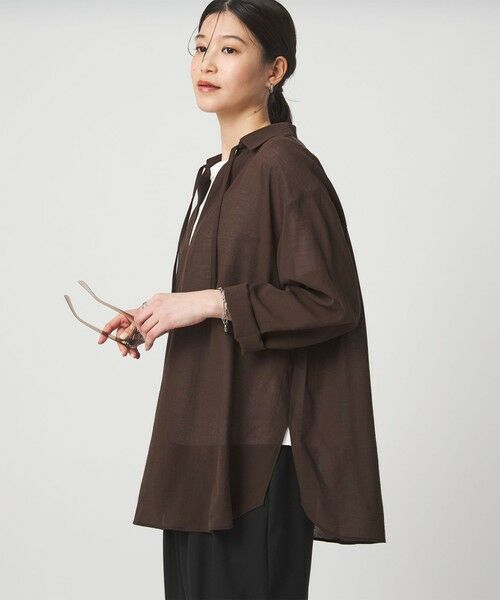 green label relaxing / グリーンレーベル リラクシング シャツ・ブラウス | 【WEB限定】＜at ease＞シアー スキッパー シャツ | 詳細10