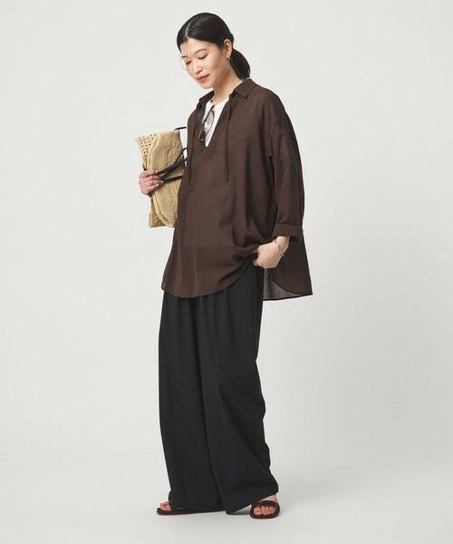 green label relaxing / グリーンレーベル リラクシング シャツ・ブラウス | 【WEB限定】＜at ease＞シアー スキッパー シャツ | 詳細12